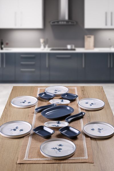 Keramika 15-Piece Clover Patterned Breakfast Set for 6 Persons