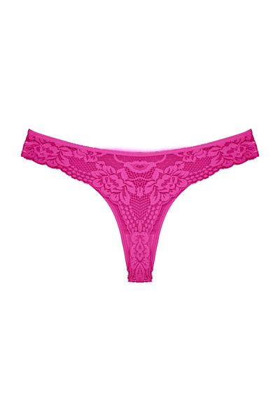 Zena Cotton Lace Thong - Plum Women's Panties