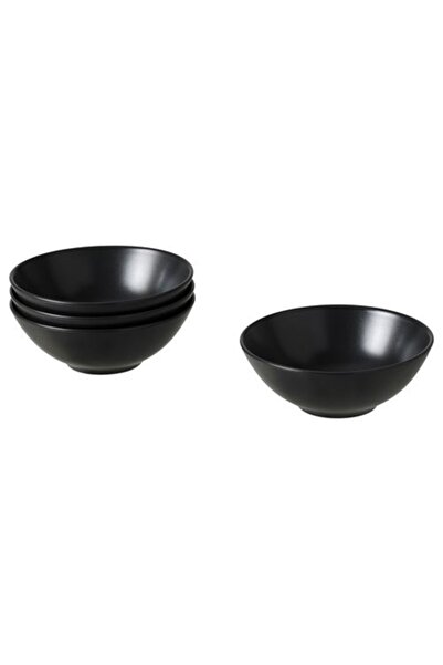 IKEA Kase Seti, Koyu Gri 4 Adet Stoneware