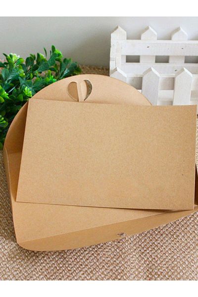 Dekorden Kraft Blank Invitation Card and Envelope
