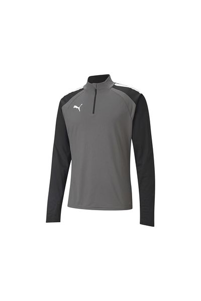 Puma Teamliga 1 4 Zip Top Men's Football Training Long Sleeve T-Shirt65723613 Gray