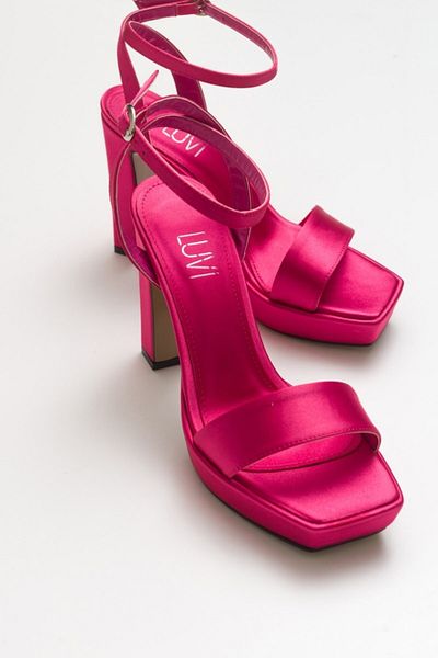 Luvi Sugar Fuchsia Satin Women's Heeled Shoes