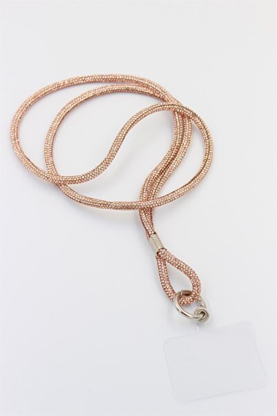 CHARM Gold Taşlı Telefon Boyun Askısı