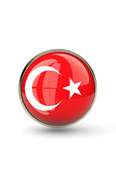 Market66 Türkiye Yaka Rozeti Ay Yıldız Türk Bayrağı Paslanmaz Çelik Yuvarlak ...