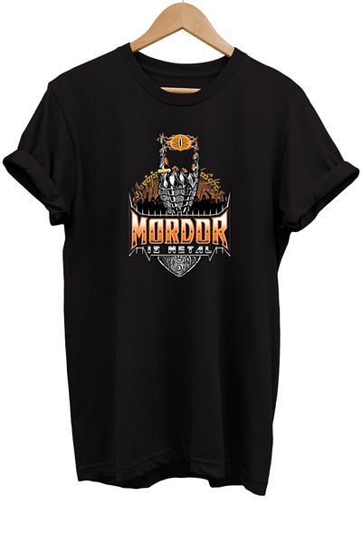 remonz Lotr Lord of the Rings Mordor Is Metal Printed 100% Cotton Basic T-shirt