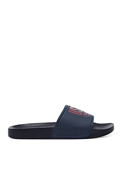 U.S. Polo Assn. Papuci cu imprimeu cu text Polo S.U.A. Papuci pentru bărbați ...