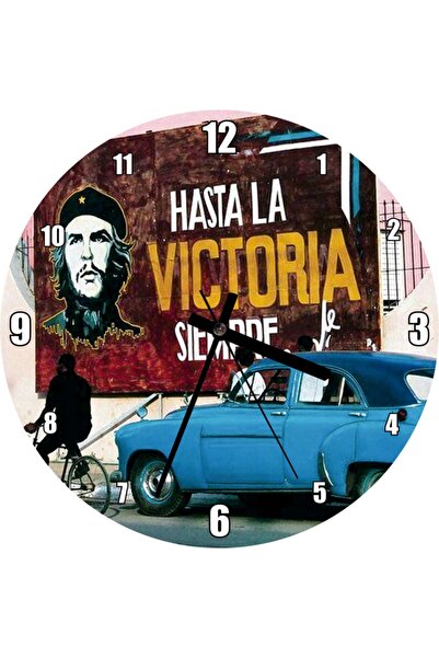 Genel Markalar Küba'da Che Guevara Duvar Boyama Ve Mavi Klasik Araba Duvar Sa...