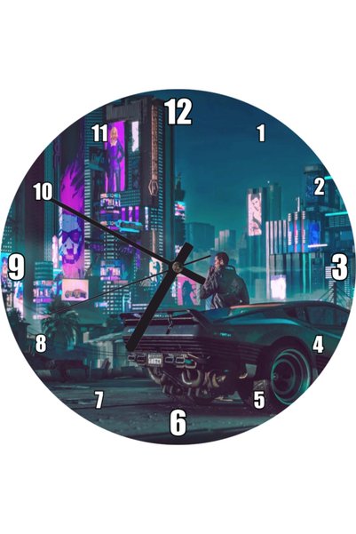 Cakatablo Ρολόι τοίχου Disco Elysium Art Car Möder City Art (διάμετρος 30x30 ...