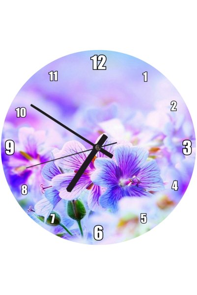 Cakatablo Nature Purple Wild Flowers Sunlight Visual Wall Clock (Diameter 30X...