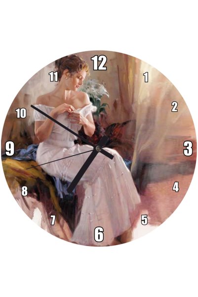 Cakatablo Francisco Ribera Gómeze Ait Oil Painting Woman Picture Wall Clock (...