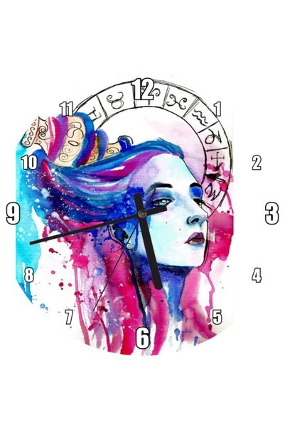 Generic Brand White Woman Figured Aquarius Wall Clock, 30X30 Cm, Stylish and ...