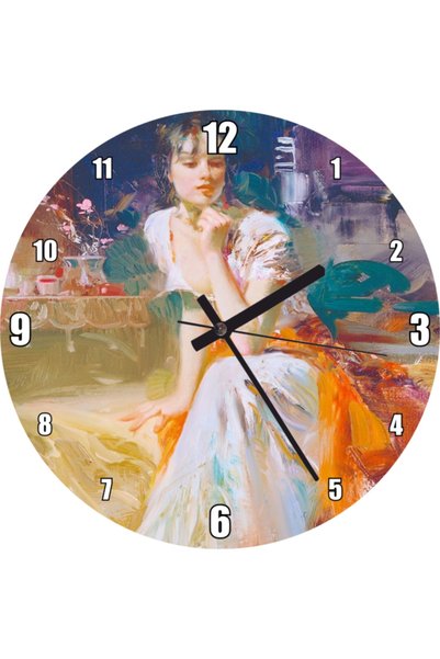 Cakatablo Beautiful Woman Thinking Impressionist Study Wall Clock (Diameter 3...