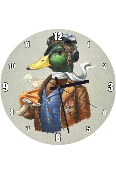 Cakatablo Elite English Duck Wall Clock (Diameter 30X30 cm)