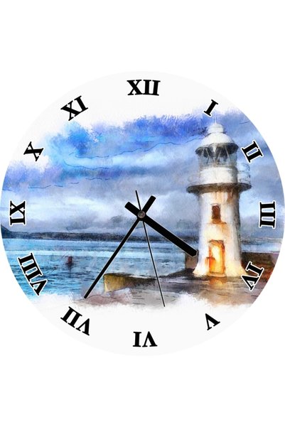 Cakatablo Lighthouse Wall Clock (Diameter 30X30 cm)
