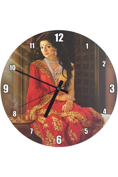 Cakatablo Old Famous Indian Woman Image Wall Clock (Diameter 30X30 cm)