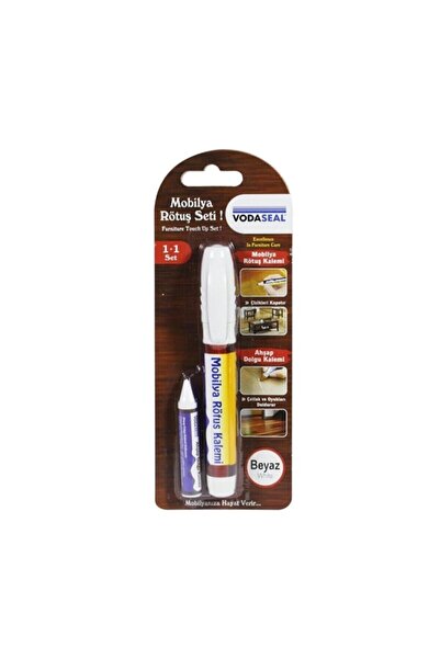 Vodaseal Mobilya Rötuş Seti Ahşap Dolgu Kalemi Çizik Çatlak Kapatıcı Beyaz