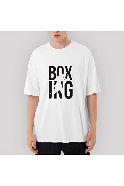 Z zepplin Λογότυπο μποξινγκ oversized Λευκό μπλουζάκι