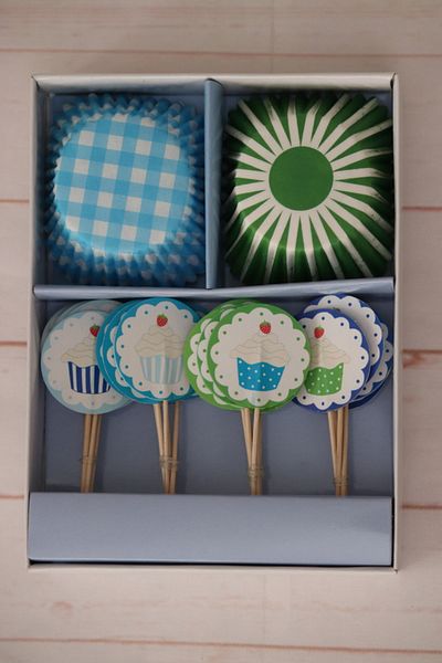 demontecraft Blue Cupcake Set, Cupcake - Muffin Capsule, Paper Cake Mold, Party Package, 24 Pieces