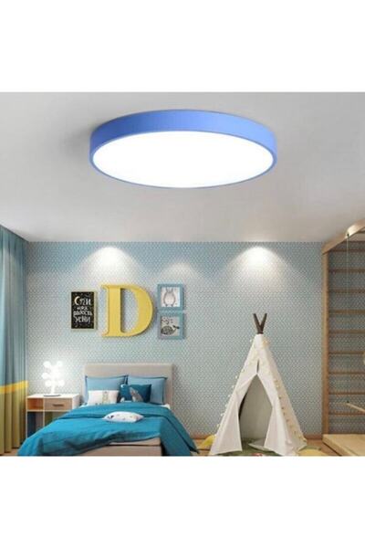 Genel Markalar Modern Led Çocuk Odası Sıva Üstü Plofonyer Q.40cm Mavi 3000k T...