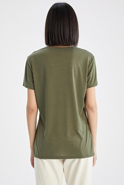 DeFacto Regular Fit V Yaka Kısa Kollu Tişört