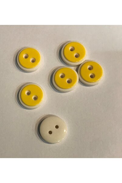 Öztürk زر الطفل الدائرة البيضاء. 1.4 سم 6 عبوات.