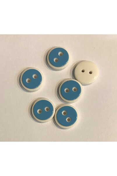 Öztürk Buton pentru bebeluși cu cerc alb. 1,4 cm Pachet de 6.