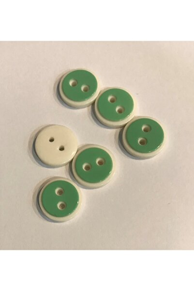 Öztürk زر الطفل الدائرة البيضاء. 1.4 سم 6 عبوات.