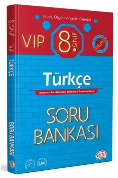 Editör Yayınevi Editör 8. Sınıf Vip Türkçe Soru Bankası Yenilendik