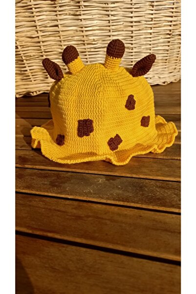 Handmade Zürafa Desenli Kadın- Erkek Şapkası, %100 Pamuk