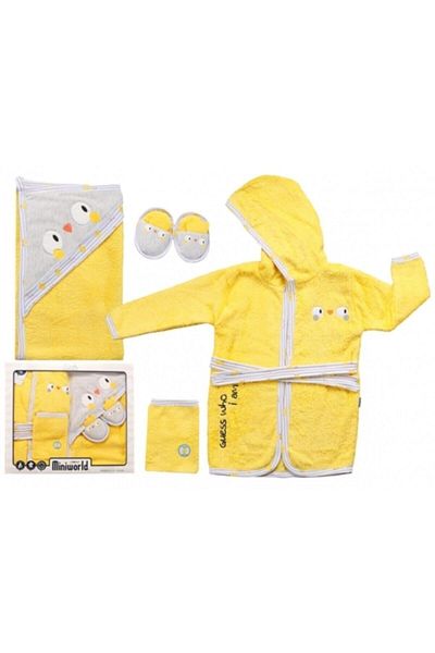 Miniworld Unisex Yellow Chick Bathrobe Set