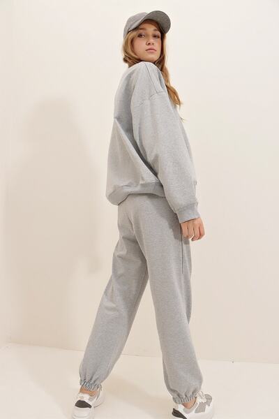 PLA STORE Kadın Gri Eşofman Takımı