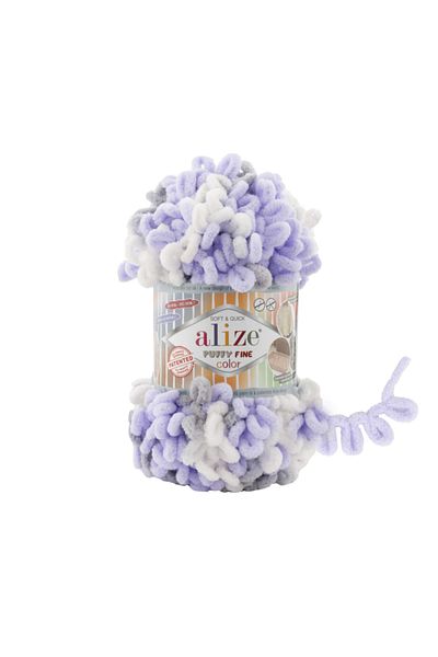 Alize Puffy Fine Color Hand Knitting Yarn 1 Pack of 5