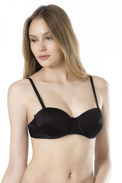 Fabony Μαύρο Γυναικείο Σουτιέν - Basic Model, Διάφανο Πλήρες, Στήριγμα Κυπέλλου