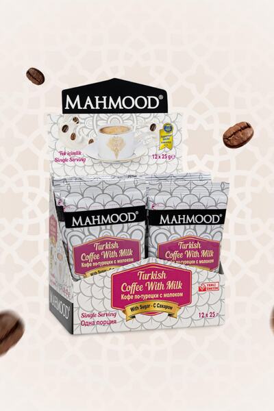 Mahmood Coffee Sütlü Şekerli Hazır Türk Kahvesi 12 Adet X 25 gram