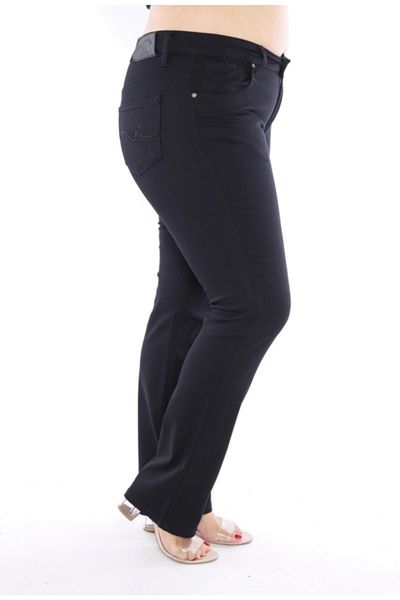 BELLİSİMO Extra Long Length (103cm-34 Length) Lycra High Waist Narrow Leg Black Women's Trousers (Special for Long Lengths)