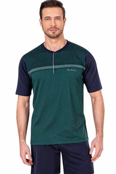 Pierre Cardin Pijama Erkek Yeşil Yazlık Damatlık 3'lü Pijama Takımı Kutulu 5481