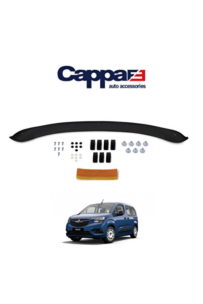 Cappafe Opel Combo E Ön Kaput Koruyucu Rüzgarlığı 4mm Akrilik Abs Piano Black...