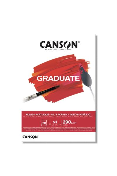 Canson Graduate Yağlı Boya Ve Akrilik Boya Defteri Blok 290 Gr. A4 20 Sayfa