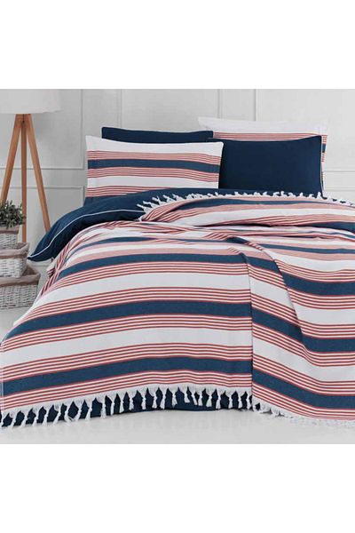 Altınbaşak Luxart Fringed Single Bedspread Inorder Deep