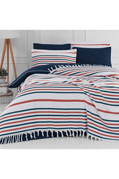 Altınbaşak Luxart Saçaklı Tek Kişilik Yatak Örtüsü Inlıne Deep