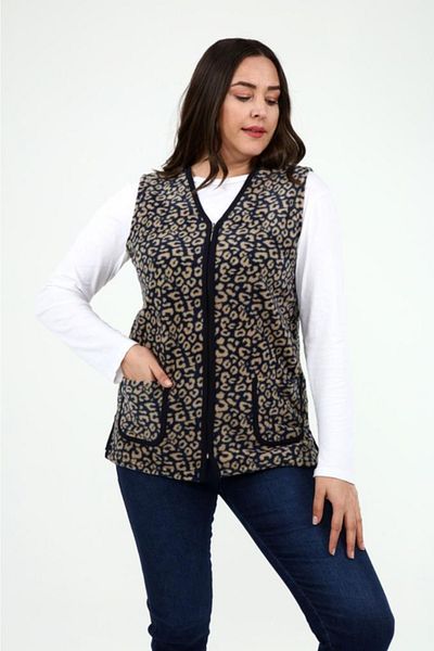 Nehir tekstil Vestă din lână leopard