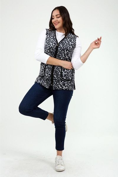 Nehir tekstil Leopard Fleece Vest