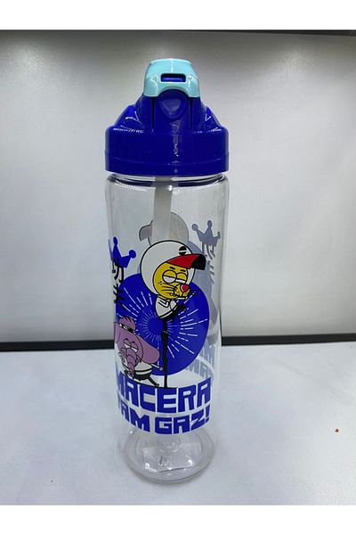Gıpta Kral Şakir Patterned Tritan Flask with Straw 630cc K0031-1
