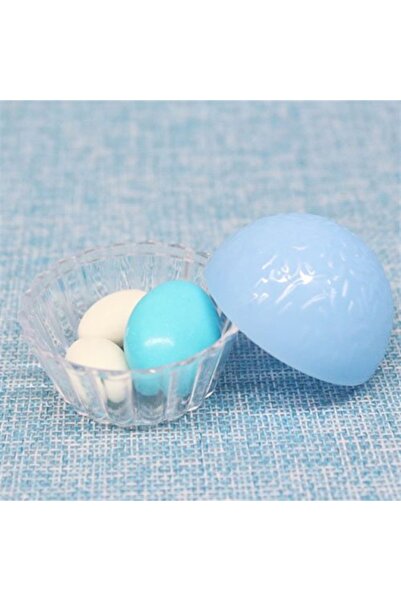 Partioutlet Bebek Şekeri Kutusu Cupcake Mavi Renk 12 Adet