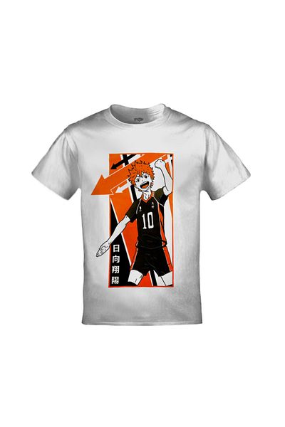 Orijin Tekstil Haikyuu Hinata 10 Printed Unisex White T-shirt
