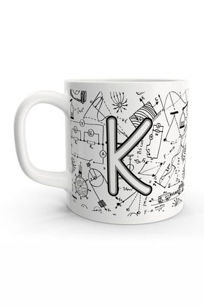 Rock'n Fox Letter K Physical Formula Design Mug with Letter