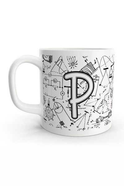 Rock'n Fox Letter P Physical Formula Design Mug with Letter