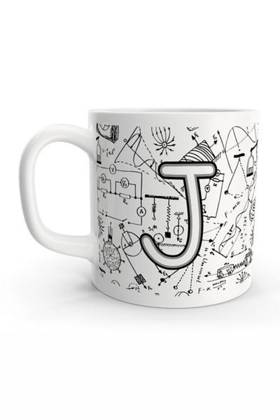 Rock'n Fox Letter J Physical Formula Design Letter Mug