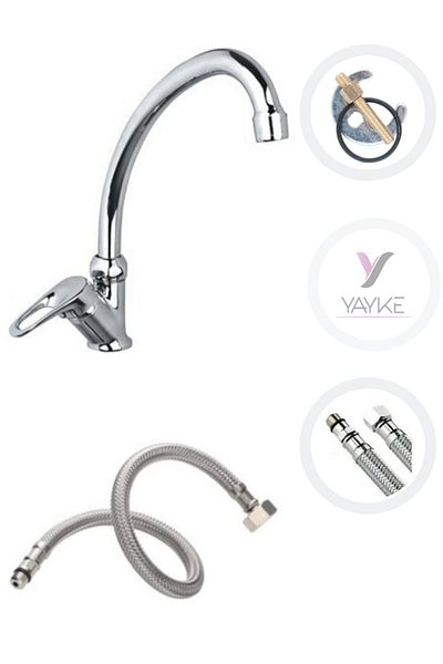 Yayke Single Marble Sink Faucet - Chrome Plated Solid Brass Material