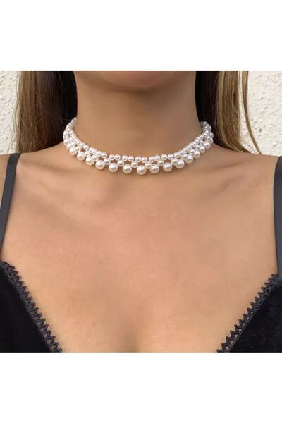HALHALMILL Cam Inci Tasarım Trend Choker Kolye